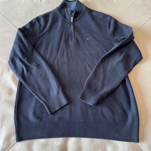 Tommy Hilfiger Men's Dark Blue Zip-Up Sweater